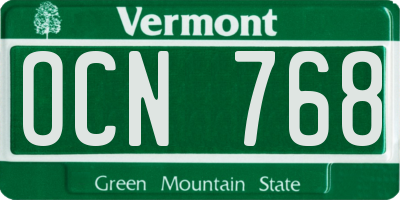VT license plate OCN768