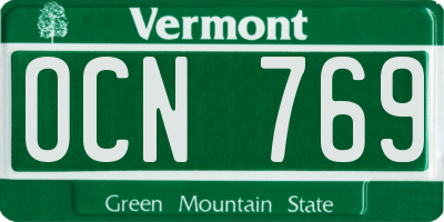VT license plate OCN769