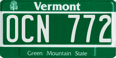 VT license plate OCN772
