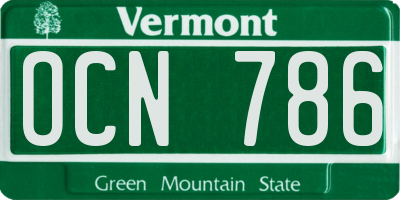 VT license plate OCN786