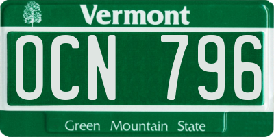 VT license plate OCN796