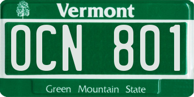 VT license plate OCN801