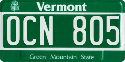 VT license plate OCN805