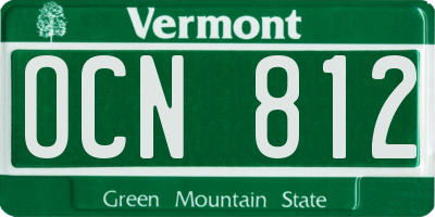 VT license plate OCN812