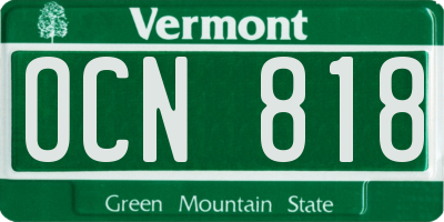 VT license plate OCN818