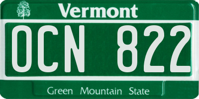 VT license plate OCN822