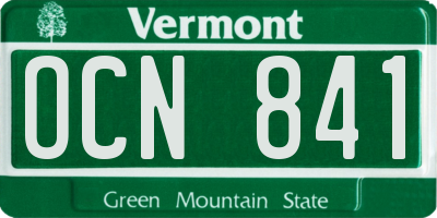 VT license plate OCN841