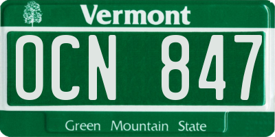 VT license plate OCN847