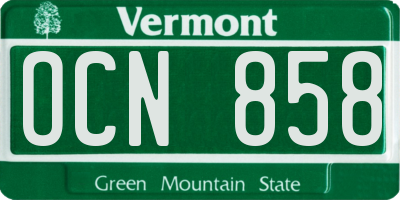 VT license plate OCN858