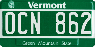 VT license plate OCN862