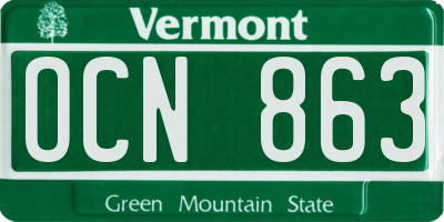 VT license plate OCN863
