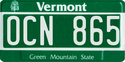 VT license plate OCN865