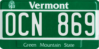 VT license plate OCN869