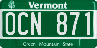 VT license plate OCN871