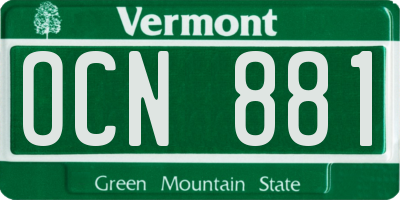 VT license plate OCN881