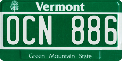 VT license plate OCN886