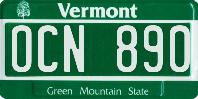 VT license plate OCN890