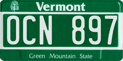 VT license plate OCN897