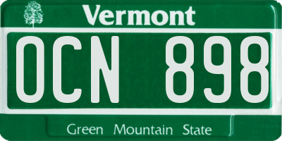 VT license plate OCN898