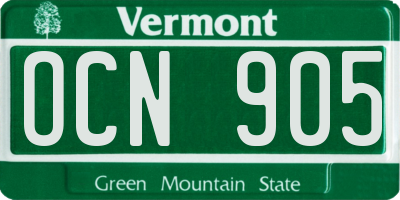 VT license plate OCN905