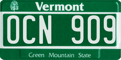 VT license plate OCN909