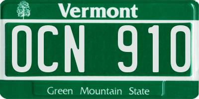 VT license plate OCN910