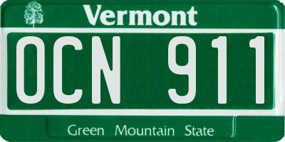 VT license plate OCN911