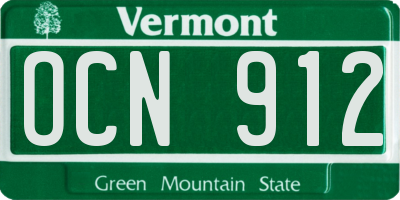 VT license plate OCN912