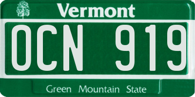 VT license plate OCN919