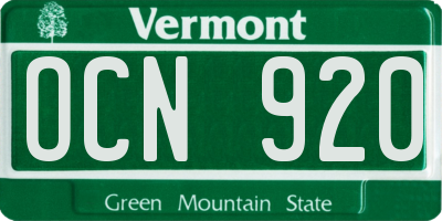 VT license plate OCN920
