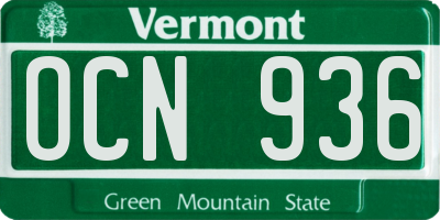 VT license plate OCN936