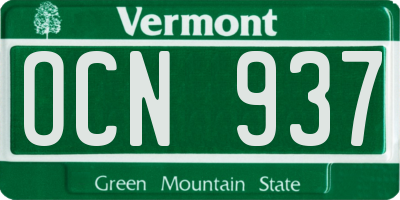 VT license plate OCN937