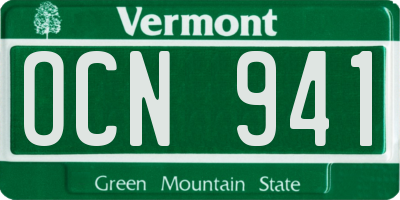 VT license plate OCN941
