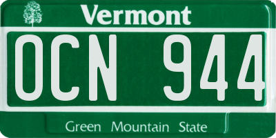 VT license plate OCN944