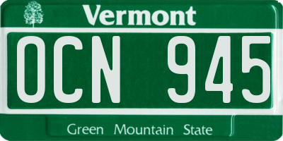 VT license plate OCN945
