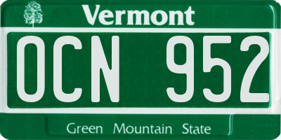 VT license plate OCN952