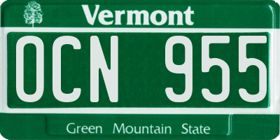VT license plate OCN955