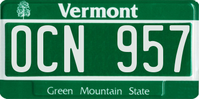 VT license plate OCN957