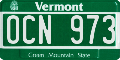 VT license plate OCN973