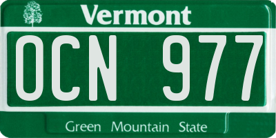 VT license plate OCN977