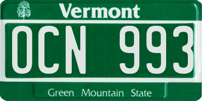 VT license plate OCN993