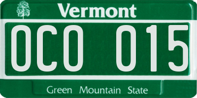 VT license plate OCO015