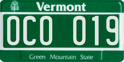 VT license plate OCO019