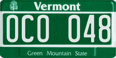 VT license plate OCO048