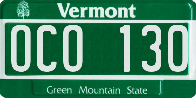 VT license plate OCO130