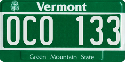 VT license plate OCO133