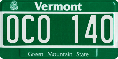 VT license plate OCO140