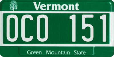VT license plate OCO151