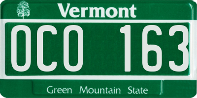 VT license plate OCO163