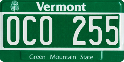 VT license plate OCO255